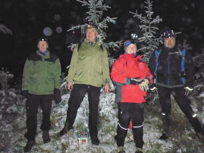 Fra fjorårets julete reflekstur i Gjelleråsskogen - da endte vi opp ved et ekte juletre